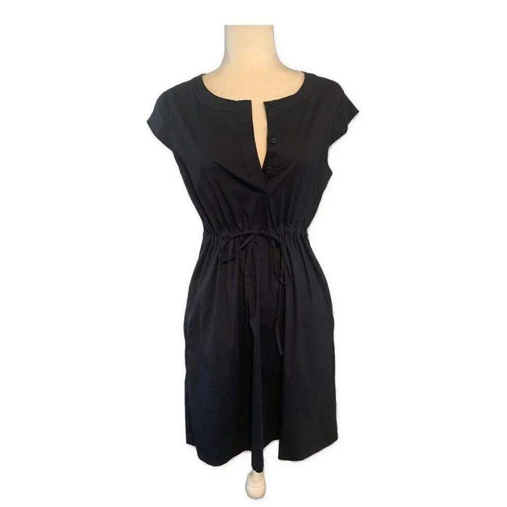 Theory Coop Barney’s Solid Midnight Blue Cap Sleeve Mini Dress Small
